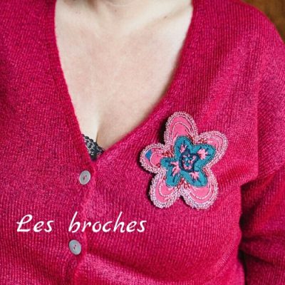 broches brodées main Normandie