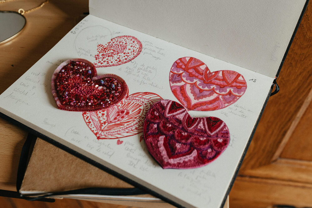 L&rsquo;arbre de coeur bijoux brodés